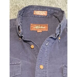 Lucchese Mens Blue Micro Waffle Western Button Down Shirt Large Made in USA